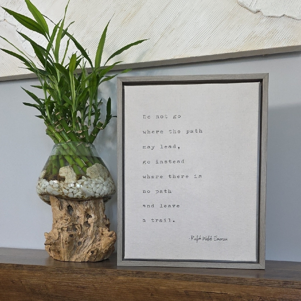 Inspirational Quote Art Print Canvass - Gray and Black